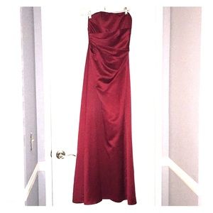 Maroon, Satin Prom Dress